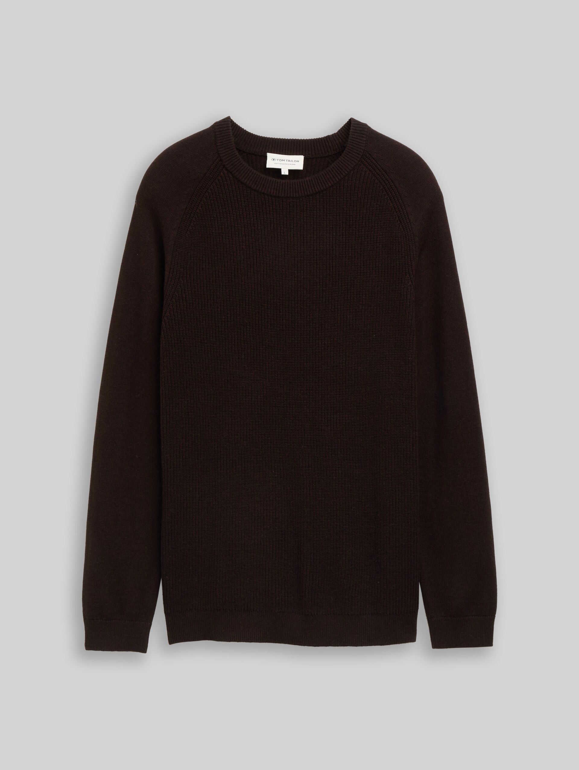 Strickpullover mit Alpaka-Anteil - dark chocolate brown melange