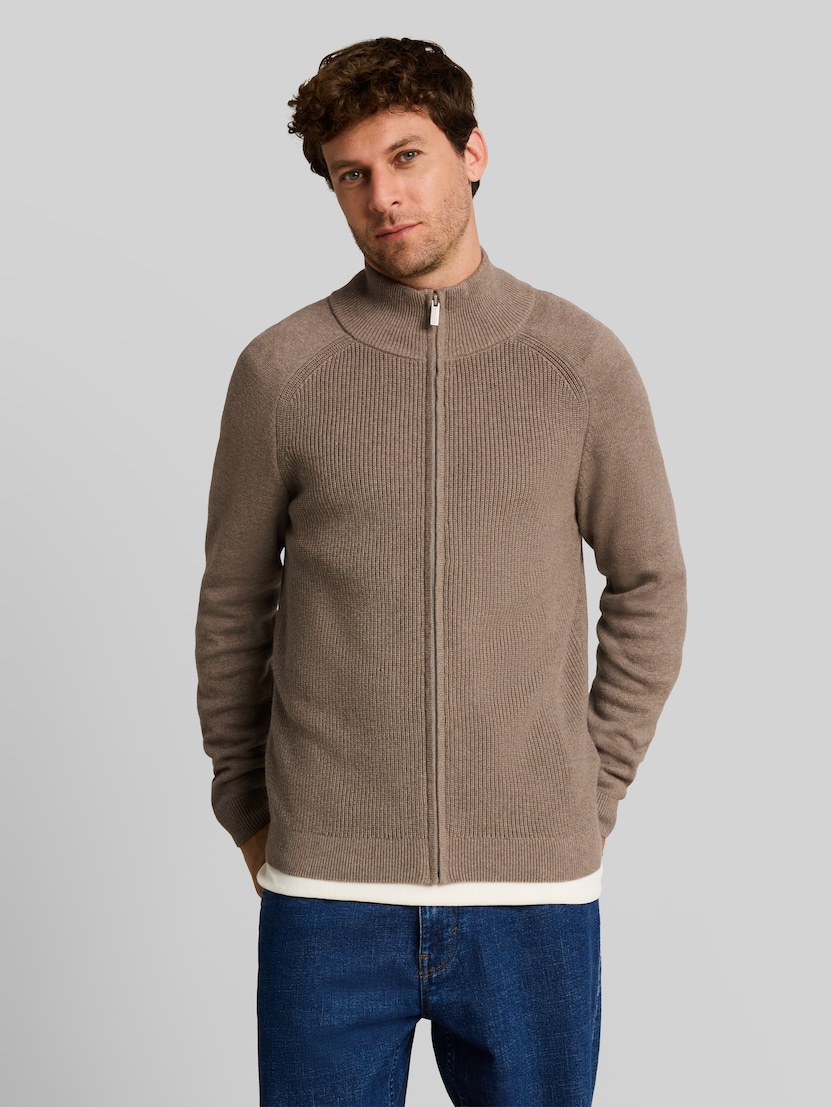 Cardigan avec une part d'alpaga par Men, Driftwood Taupe Melangé