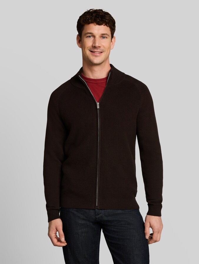 Cardigan with alpaca blend by Men, dark chocolate brown melange