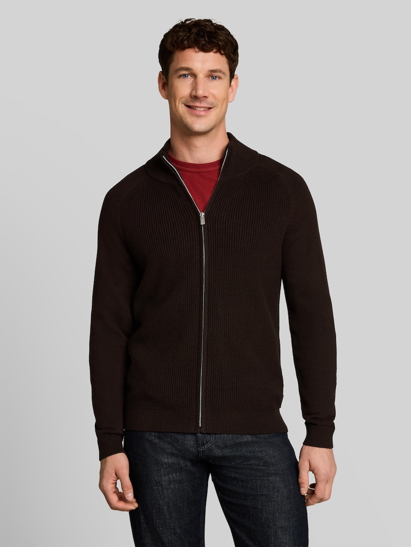 Gebreid vest met alpaca-aandeel door Men, dark chocolate brown melange