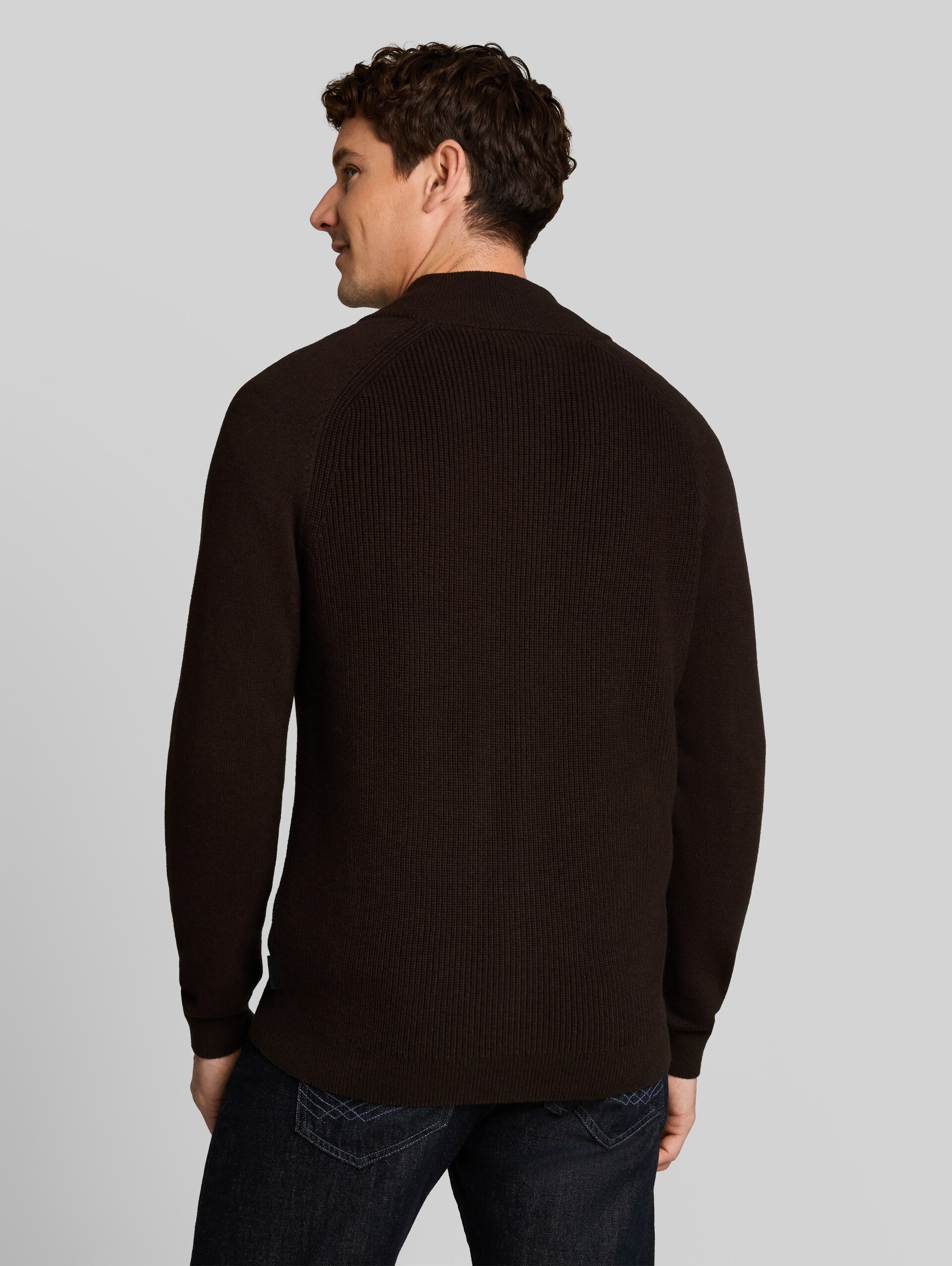 Strickjacke mit Alpaka-Anteil - dark chocolate brown melange