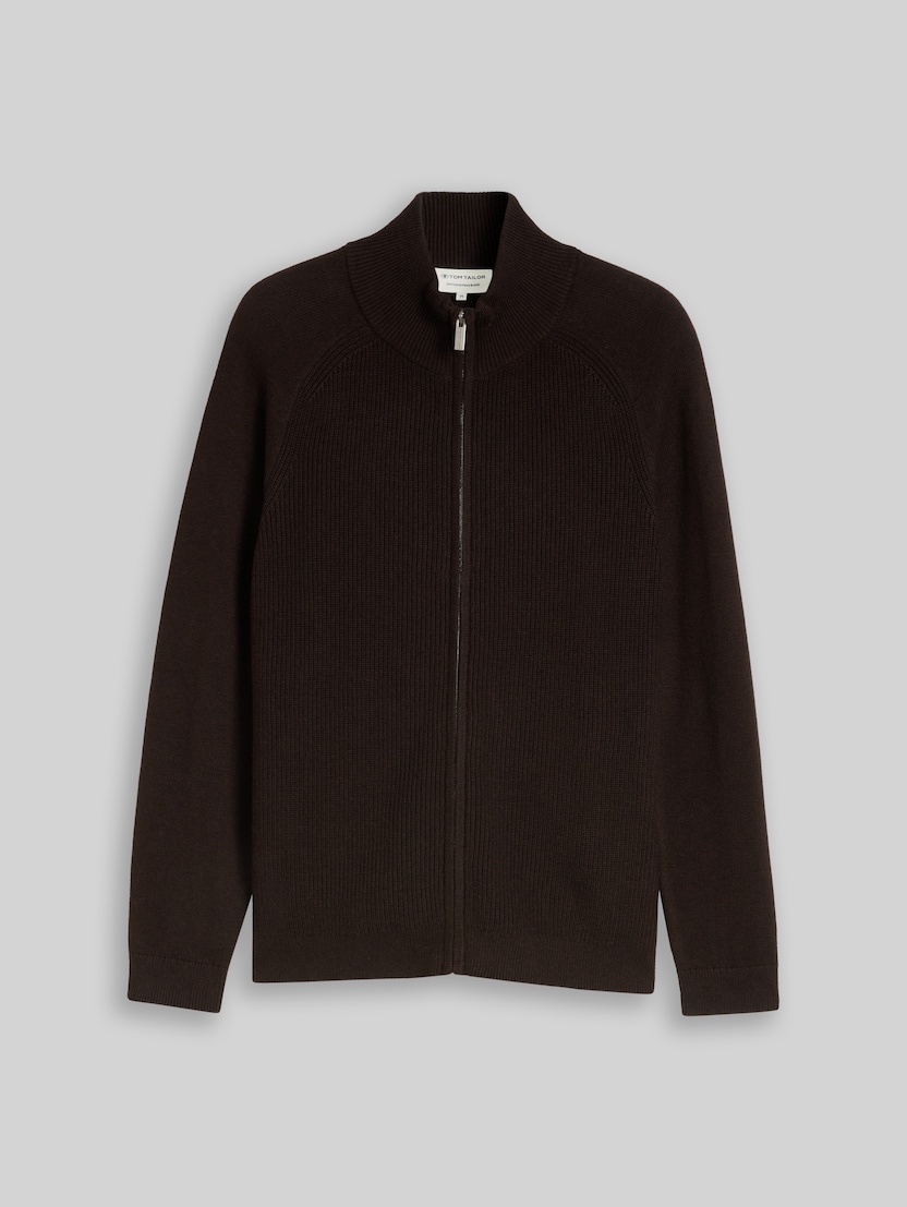 Gebreid vest met alpaca-aandeel door Men, dark chocolate brown melange