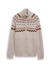 Ausgewählt, Norweger Strickpullover mit Wollanteil von Tom Tailor, braun