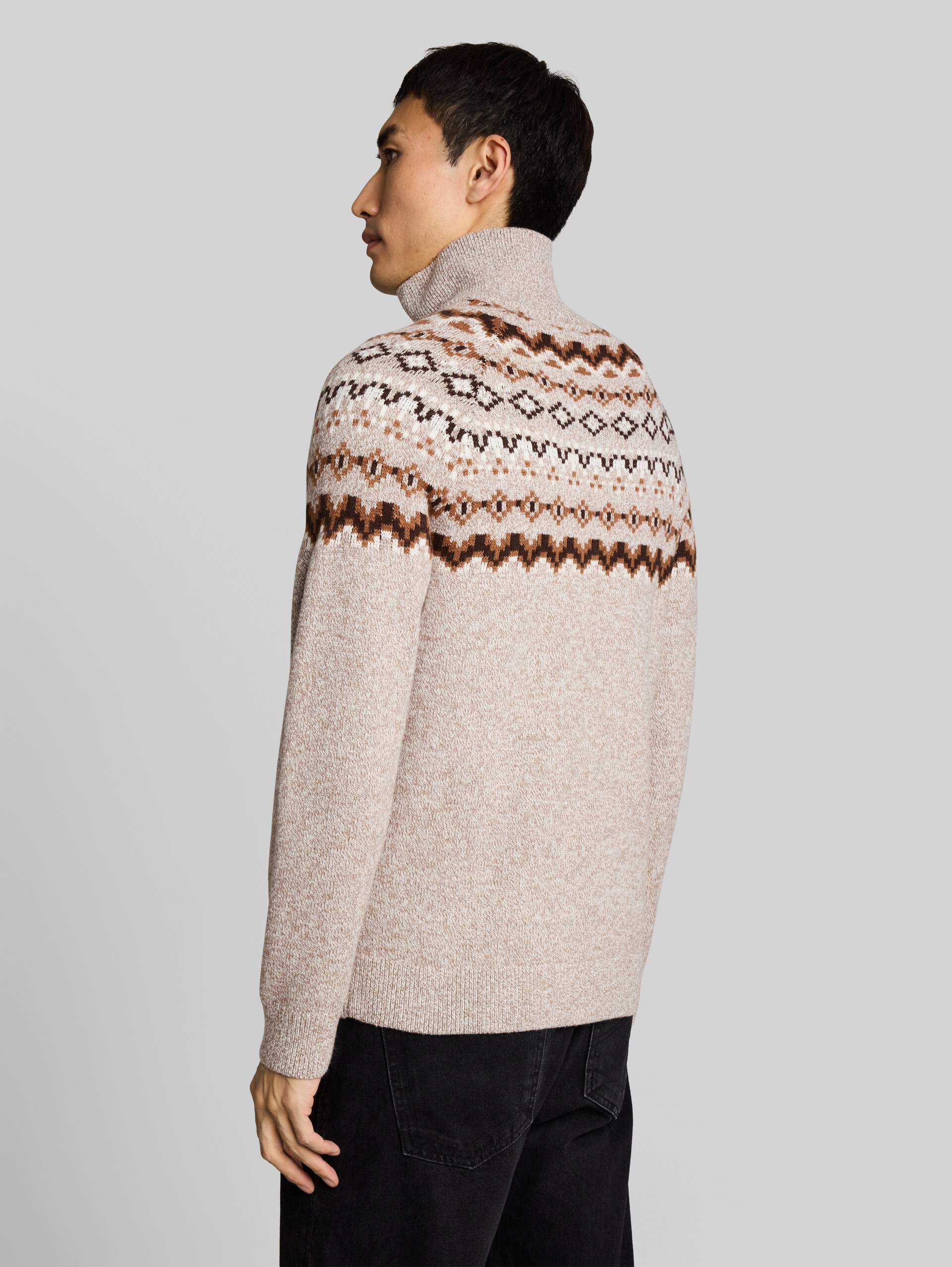 Norweger Strickpullover mit Wollanteil - Driftwood Taupe