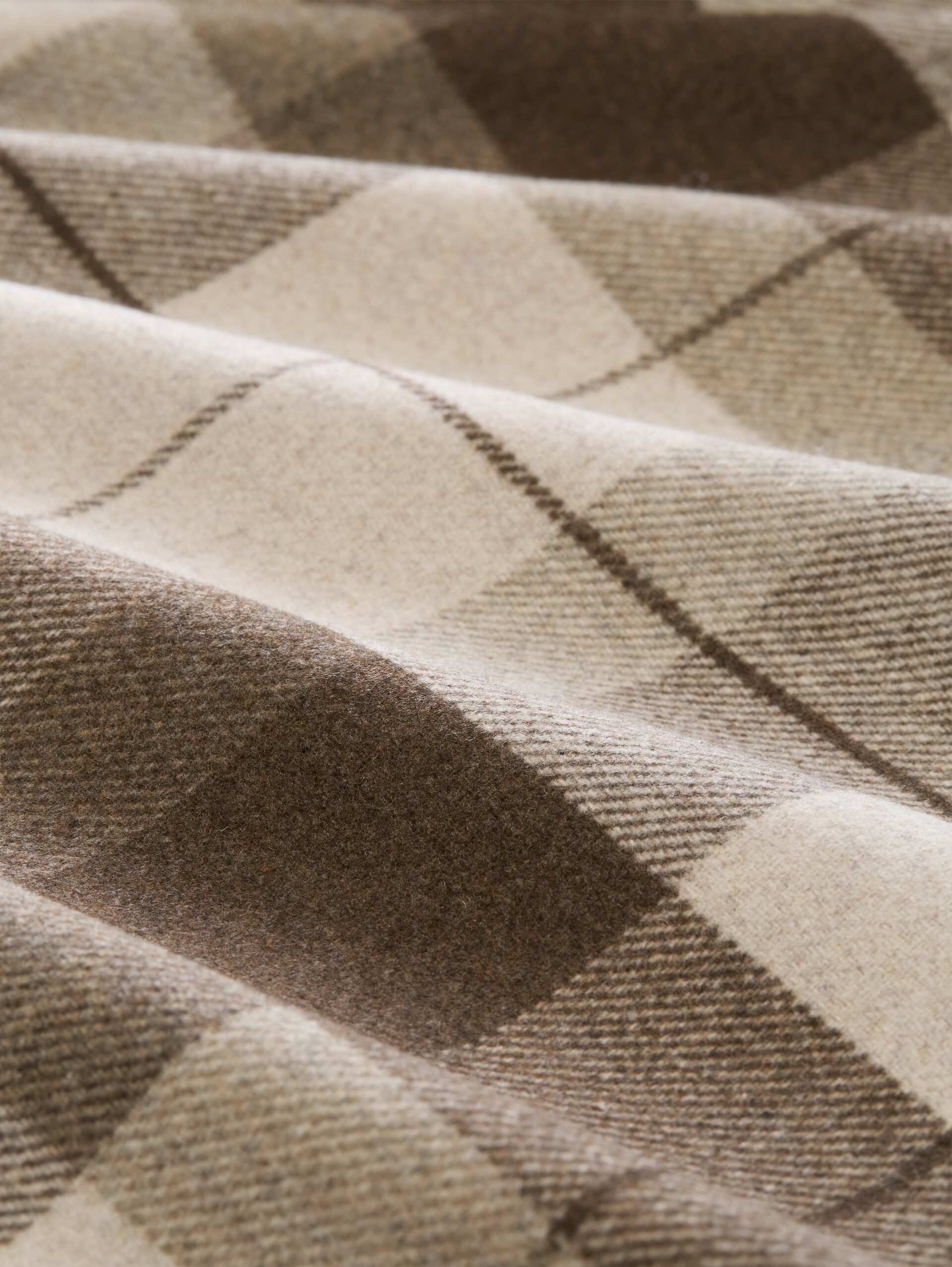 Overshirt met geruite print en relaxte pasvorm - beige Brown wool check - Detailaanzicht product