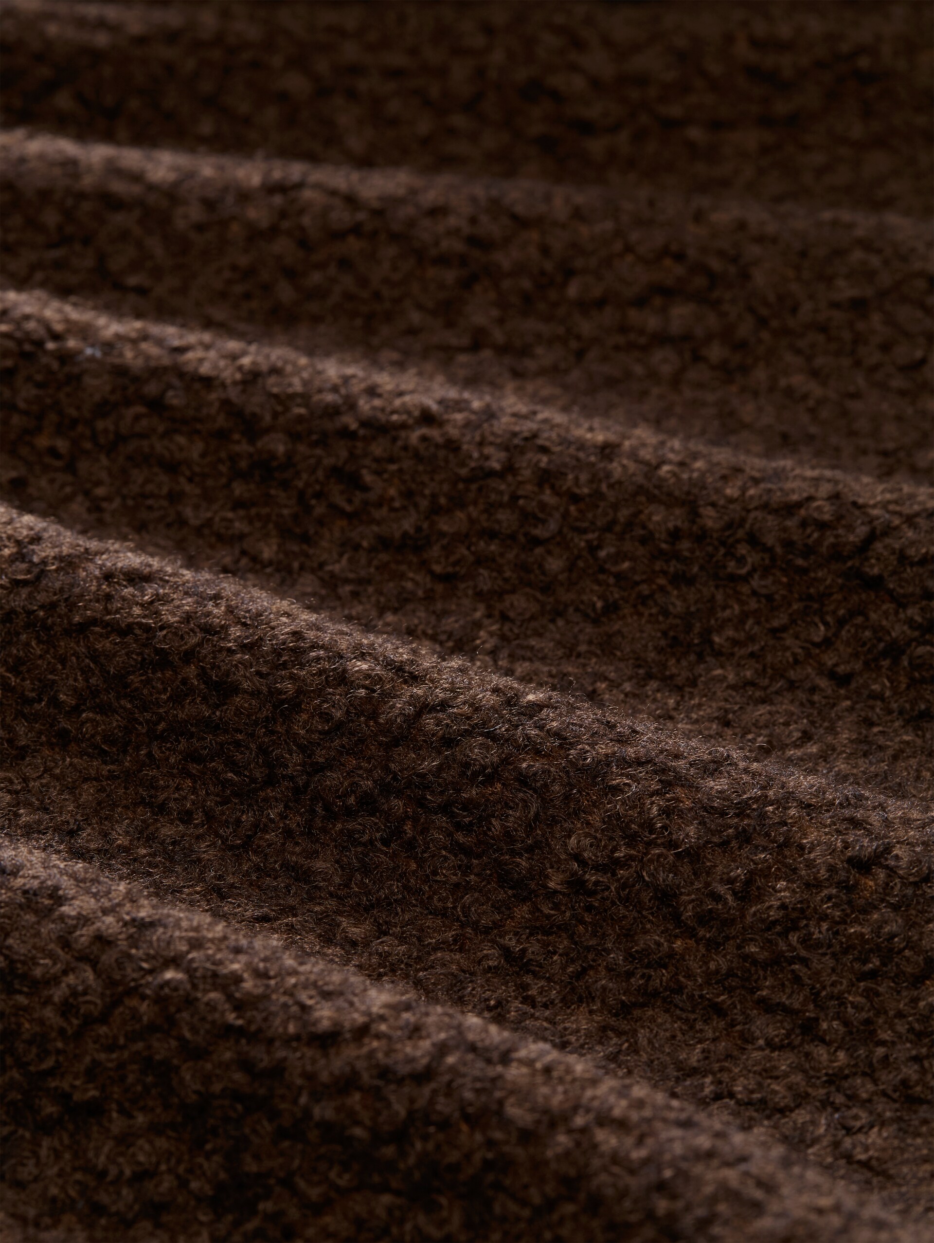 Bouclé Overshirt mit Reißverschluss - cool dark brown melange - Produkt-Detail-Ansicht