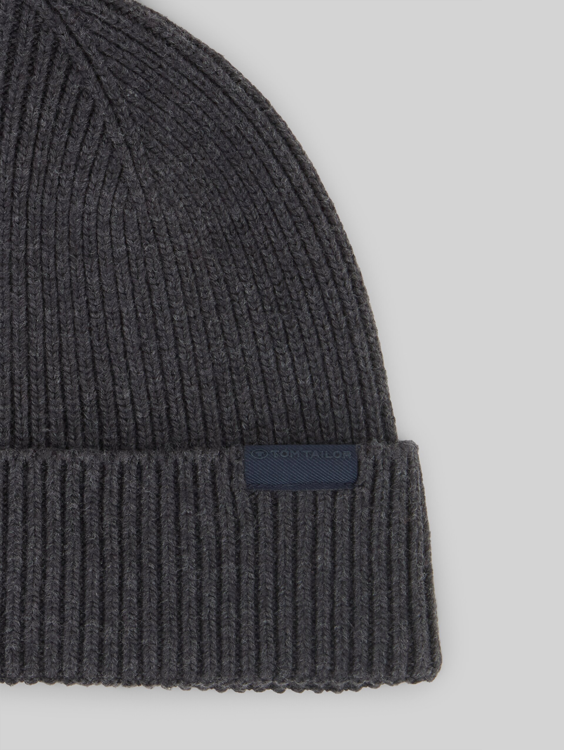 Beanie Mütze mit Wollanteil - Black Grey Melange - Produkt-Detail-Ansicht