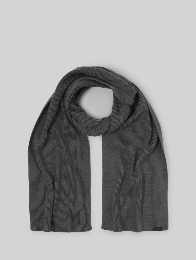 Gebreide sjaal met wol door Men, Darkest Olive