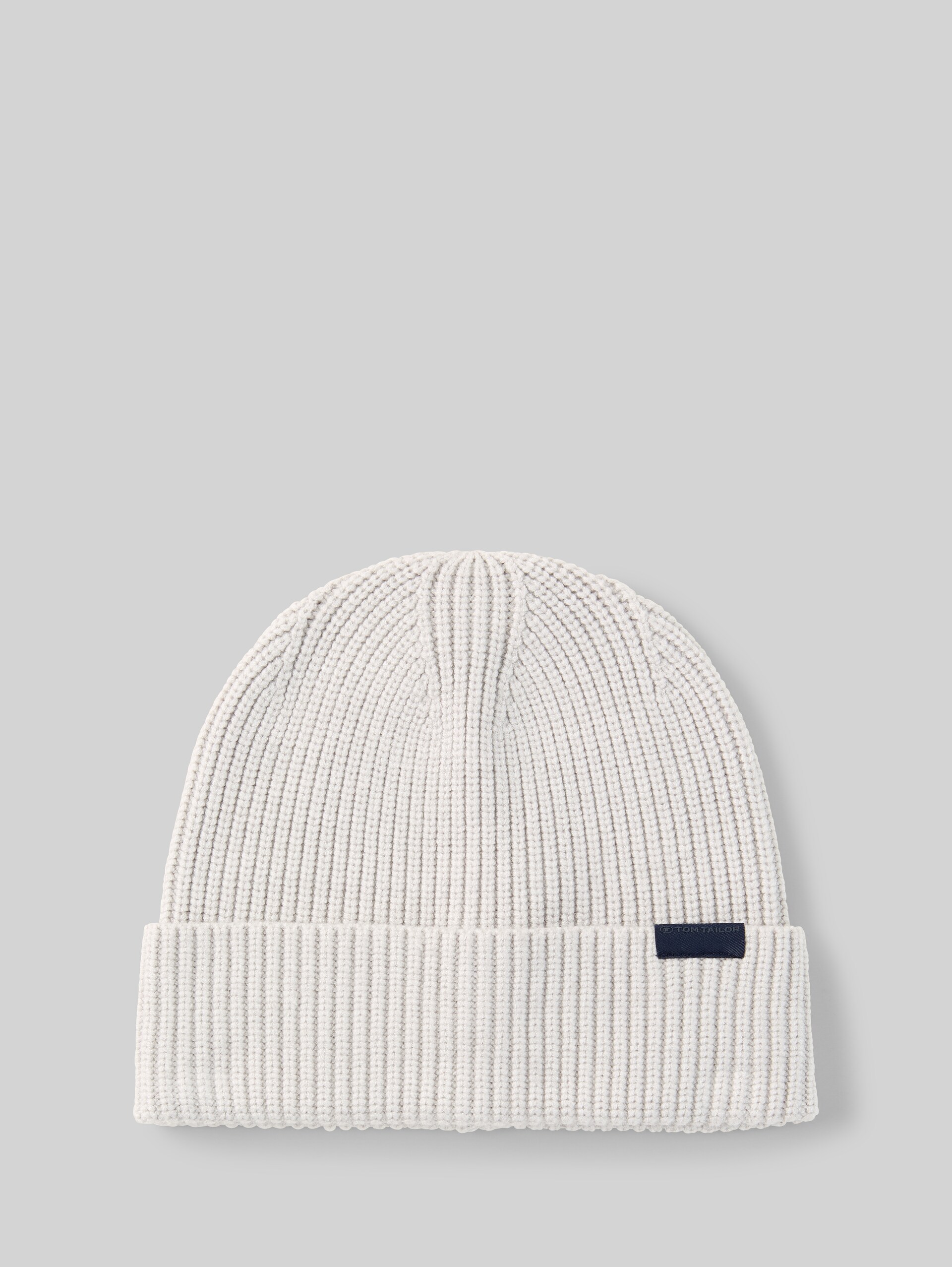 Bonnet avec étiquette logo - Light Soft Stone Melange - Vue de face du produit