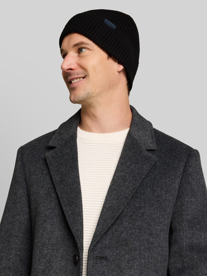 Beanie Mütze mit Logo-Label von Men, Black