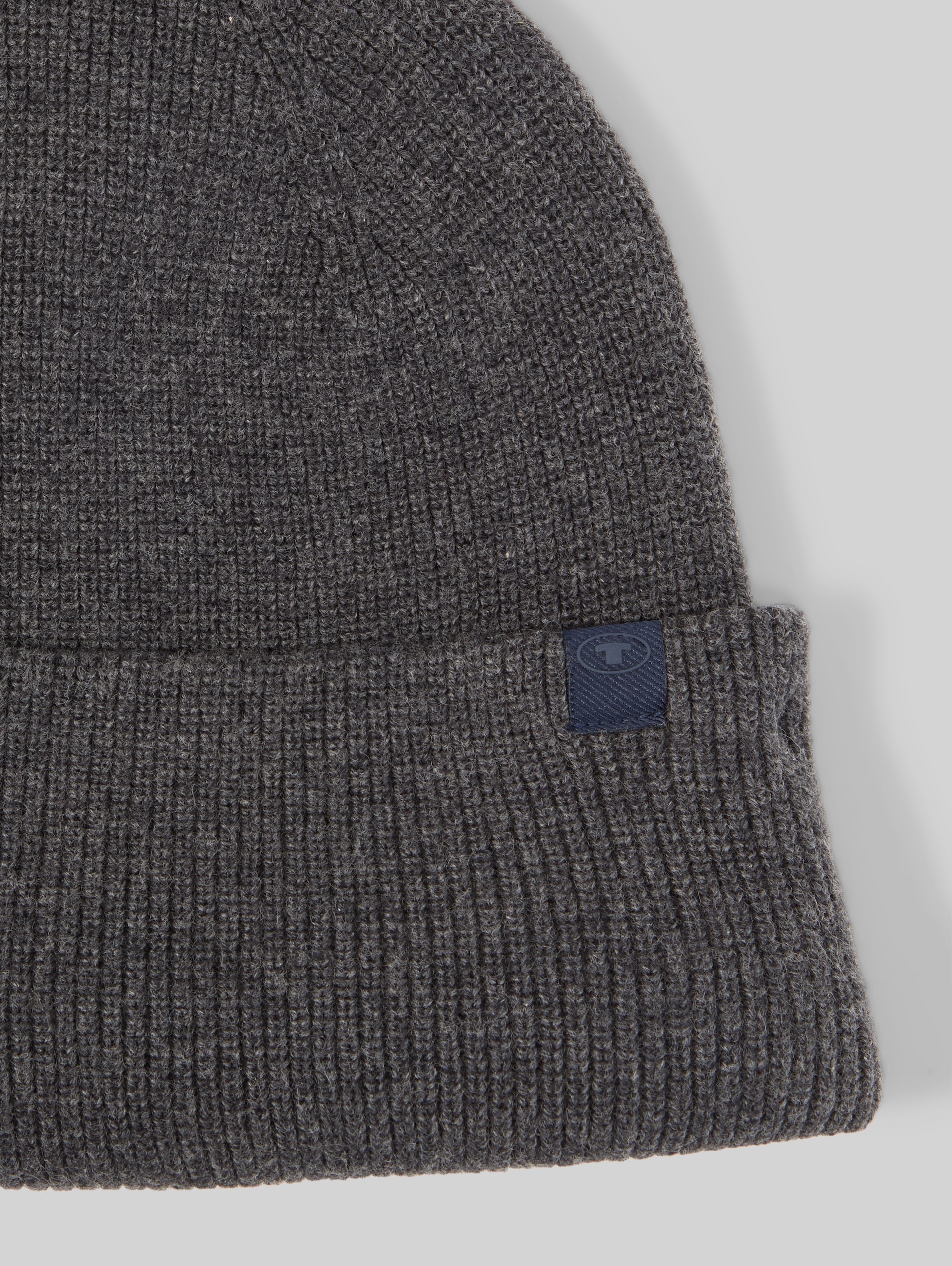 Beanie Mütze mit Kaschmir-Anteil - Black Grey Melange - Produkt-Detail-Ansicht