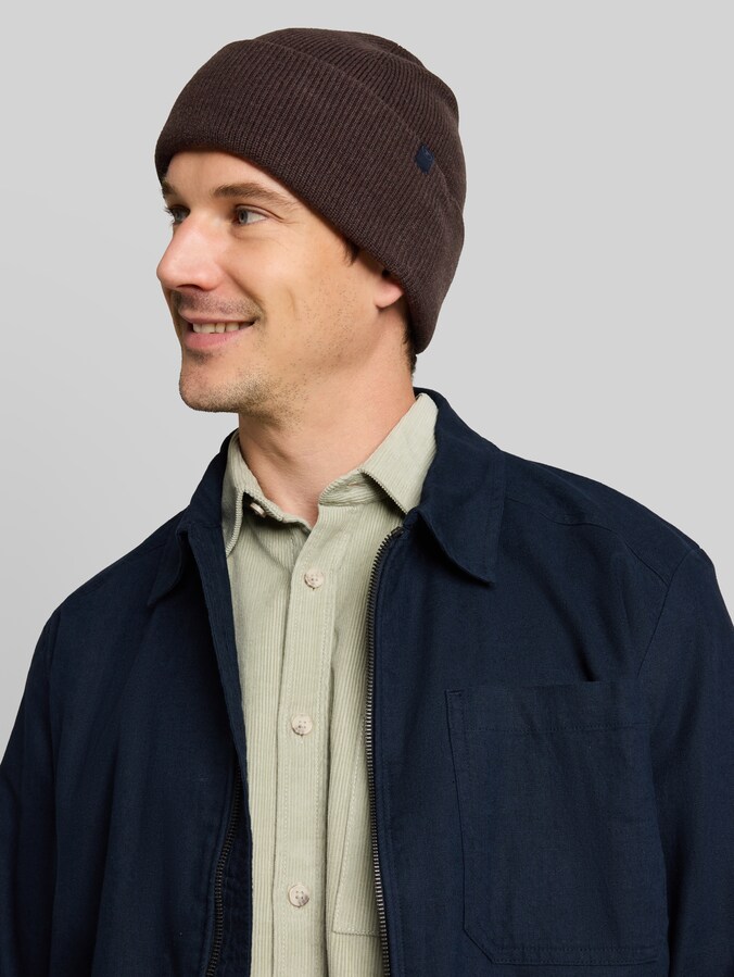 Beanie Mütze mit Kaschmir-Anteil von Men, dark chocolate brown melange