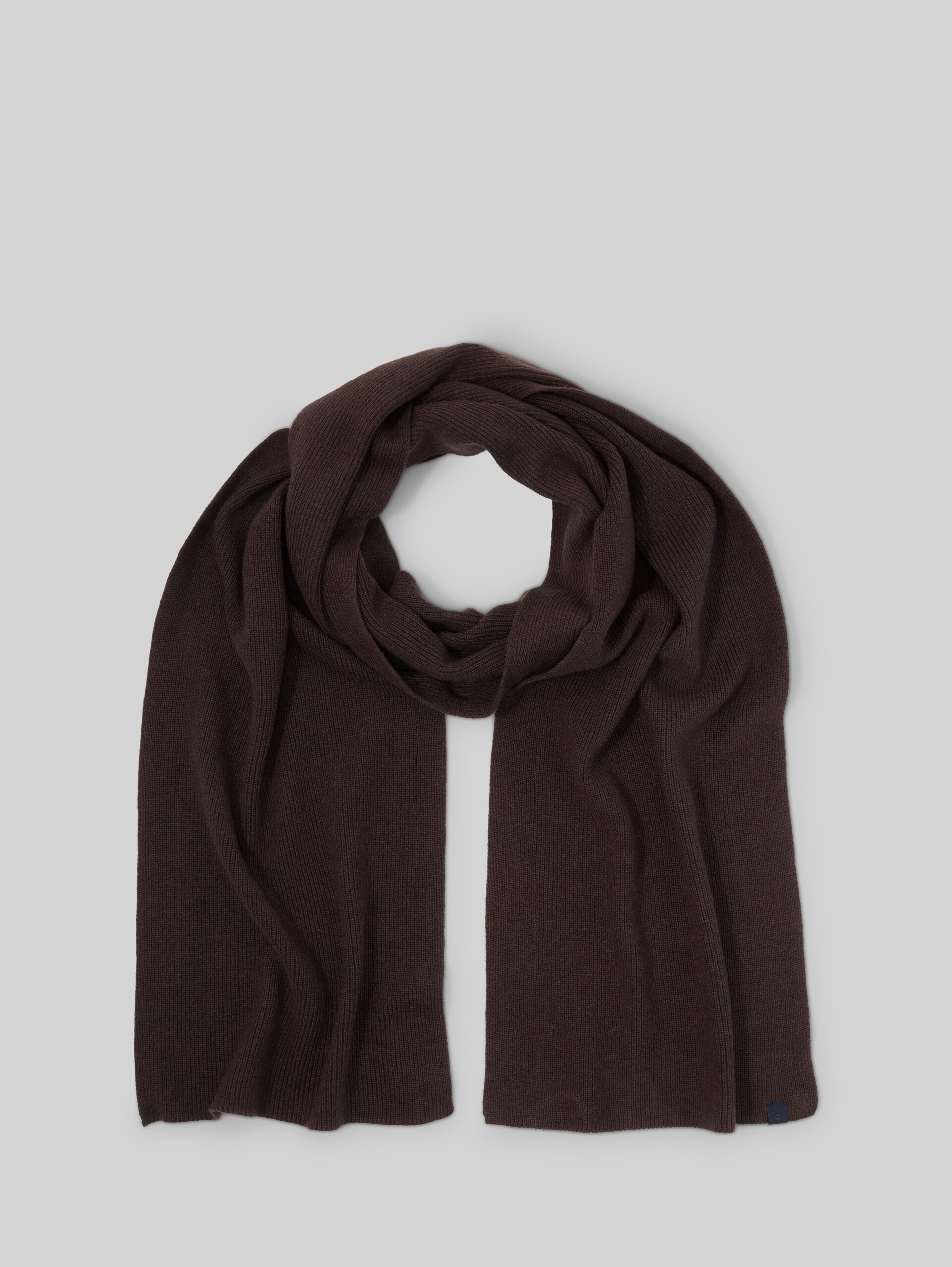 Schal mit Kaschmir-Anteil - dark chocolate brown melange - Vorder-Produkt-Ansicht