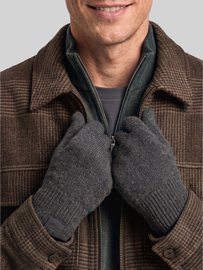 Handschuhe mit Kaschmir-Anteil von Men, Black Grey Melange