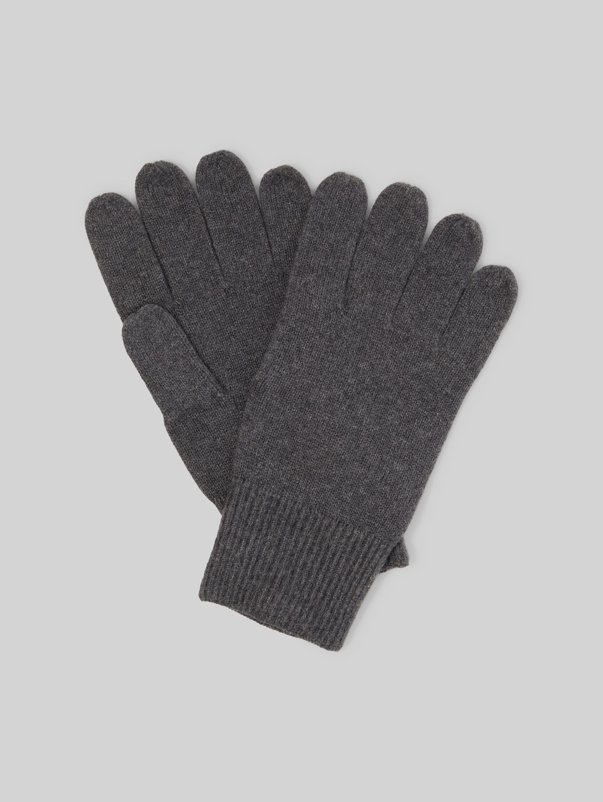 Handschuhe mit Kaschmir-Anteil - Black Grey Melange - Vorder-Produkt-Ansicht