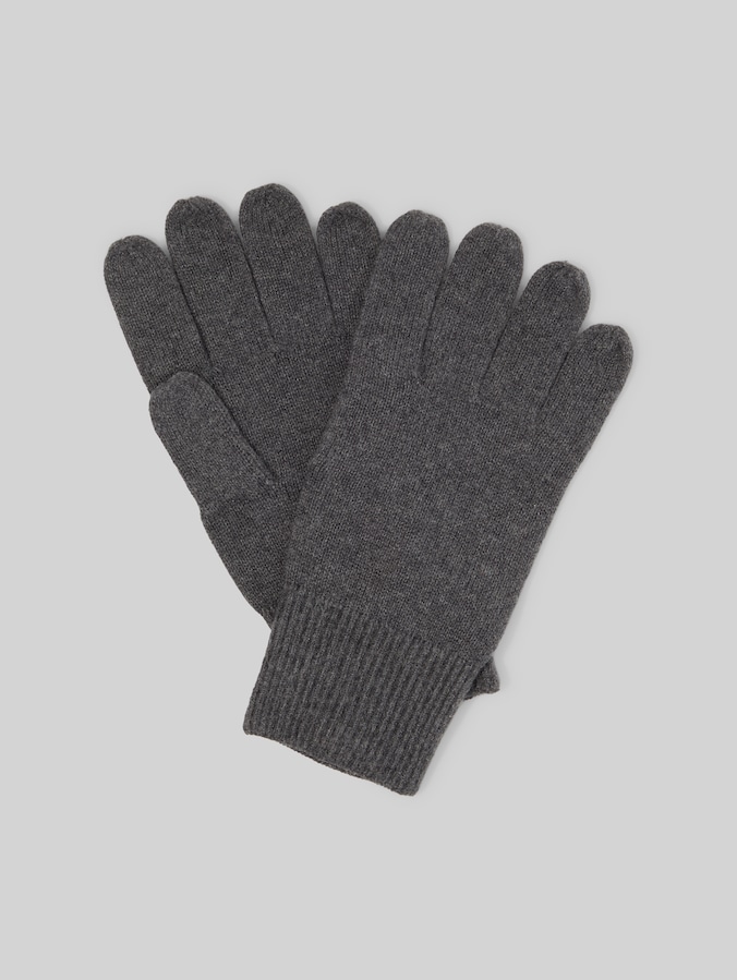 Handschuhe mit Kaschmir-Anteil von Men, Black Grey Melange