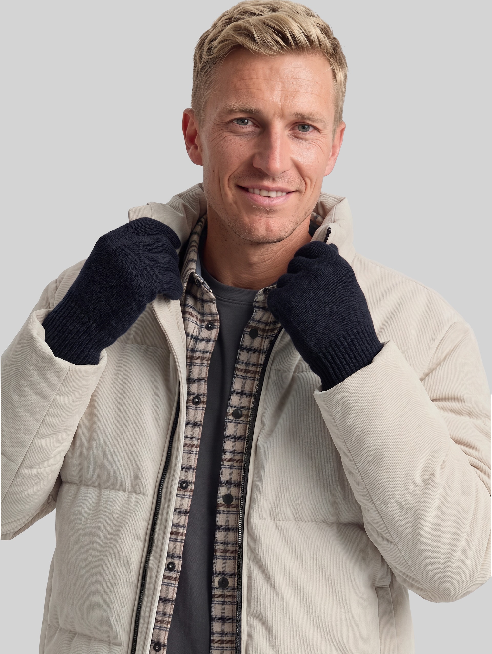 Handschuhe mit Kaschmir-Anteil - Knitted Navy Melange