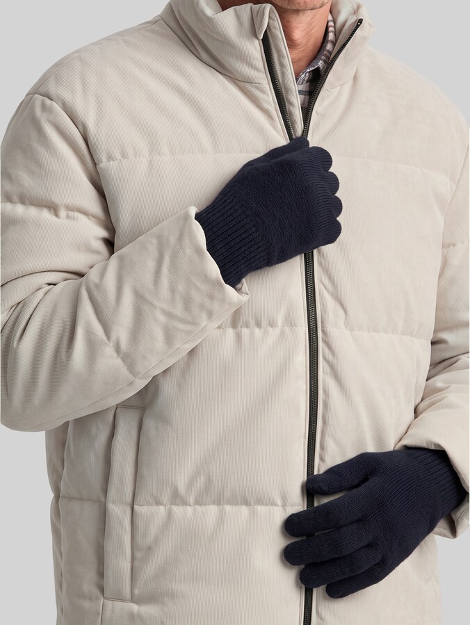 Handschuhe mit Kaschmir-Anteil von Men, Knitted Navy Melange