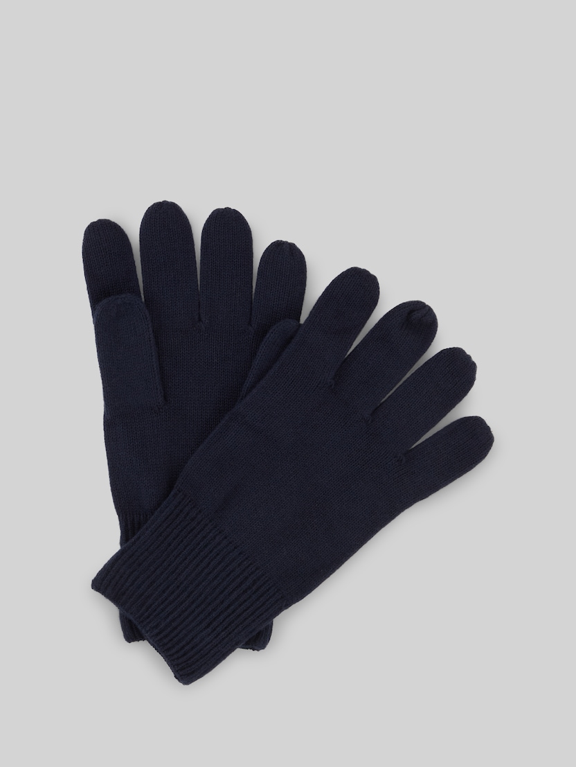 Handschuhe mit Kaschmir-Anteil von Men, Knitted Navy Melange