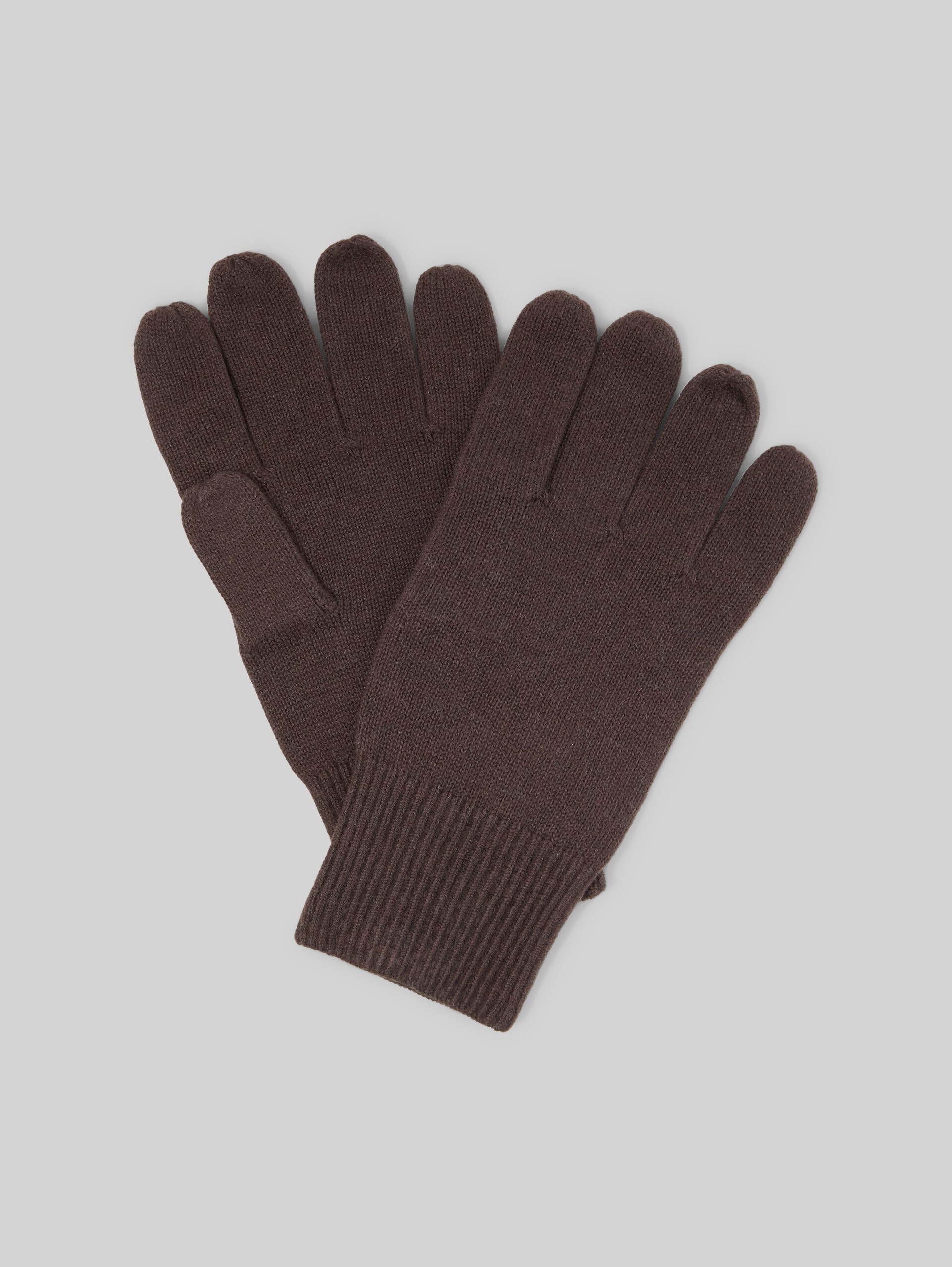 Handschuhe mit Kaschmir-Anteil - dark chocolate brown melange - Vorder-Produkt-Ansicht