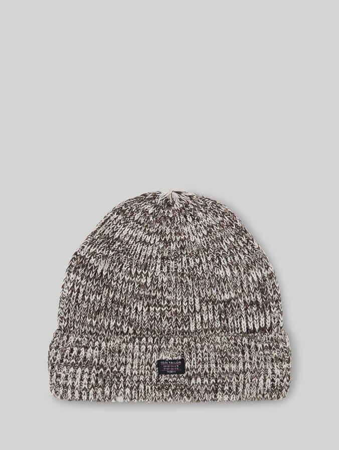 Bonnet avec étiquette logo par Men, off white brown mouline