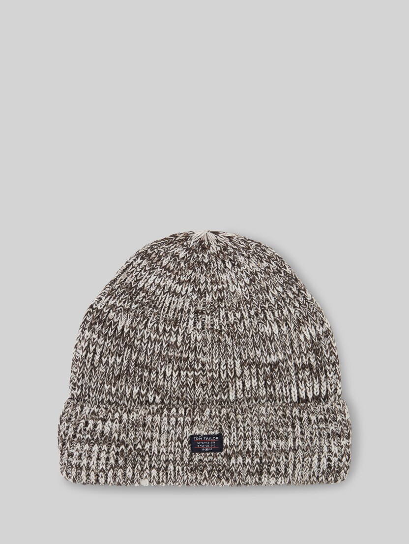 Beanie Mütze mit Logo-Label von Men, off white brown mouline