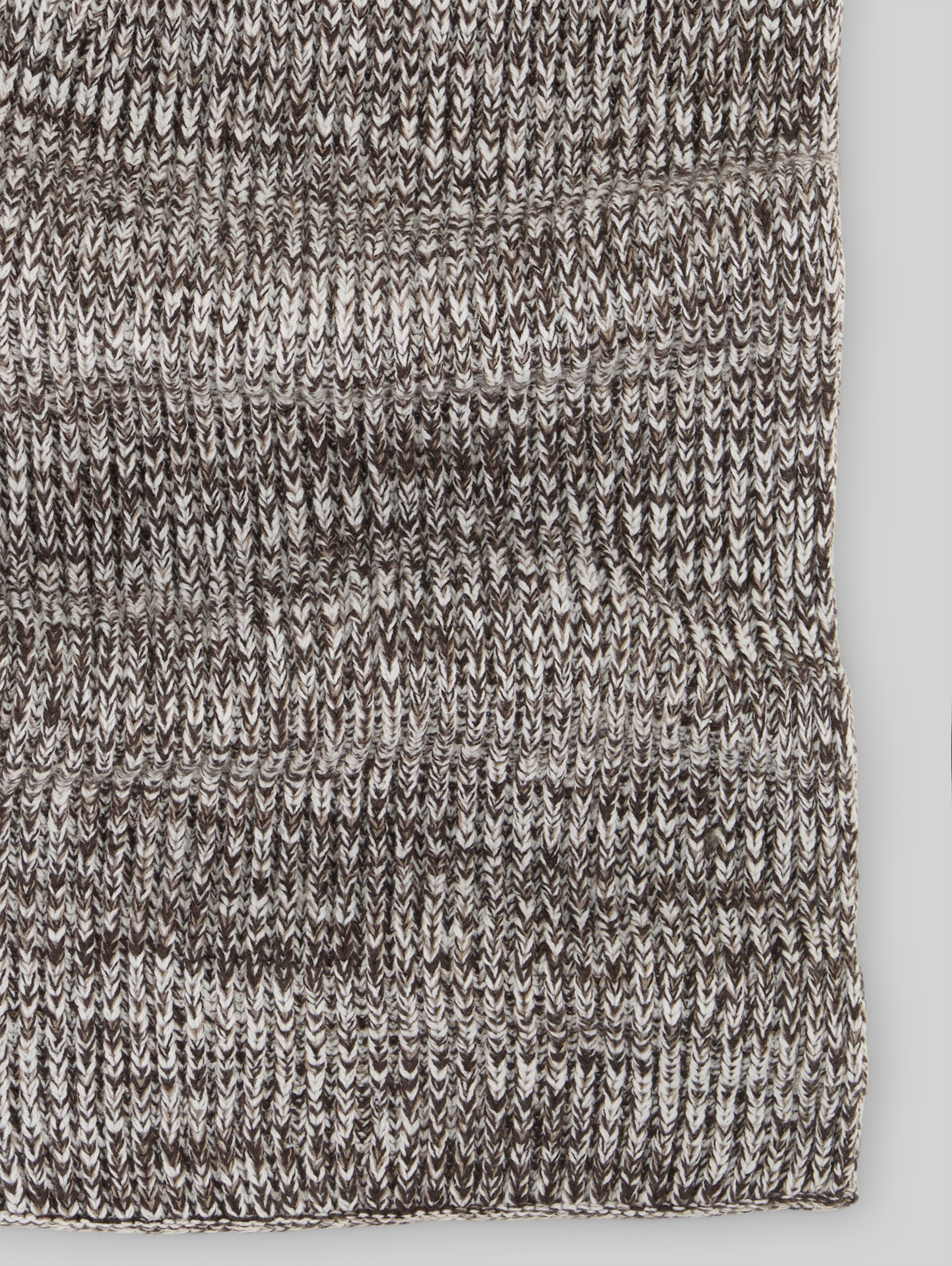 Strickschal mit Baumwolle - off white brown mouline - Material-Ansicht