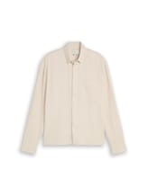Niet geselecteerd, Katoenen overhemd met losse pasvorm door Tom Tailor, beige
