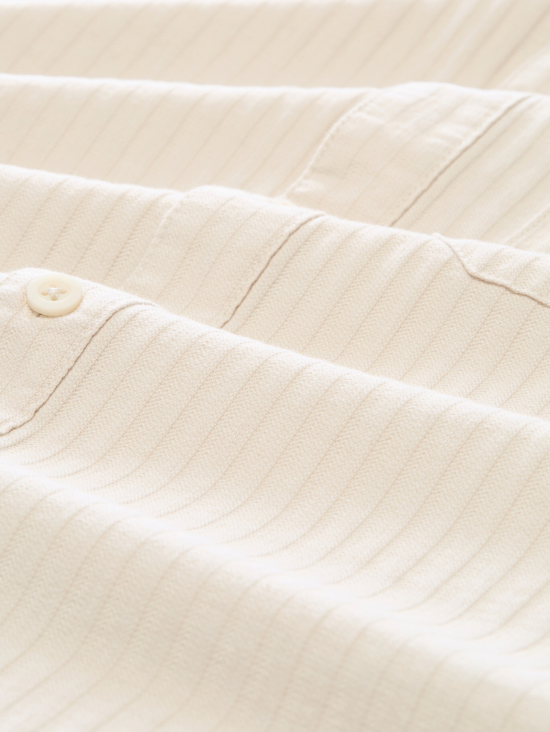 Katoenen overhemd met losse pasvorm - off white stripe structure - Materiaalweergave