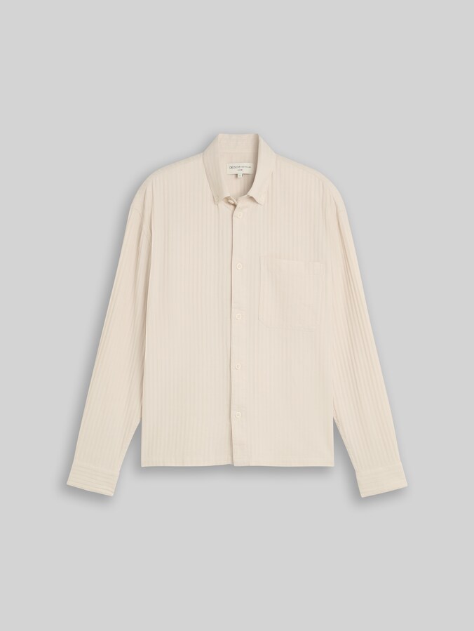 Katoenen overhemd met losse pasvorm door Denim Male, off white stripe structure