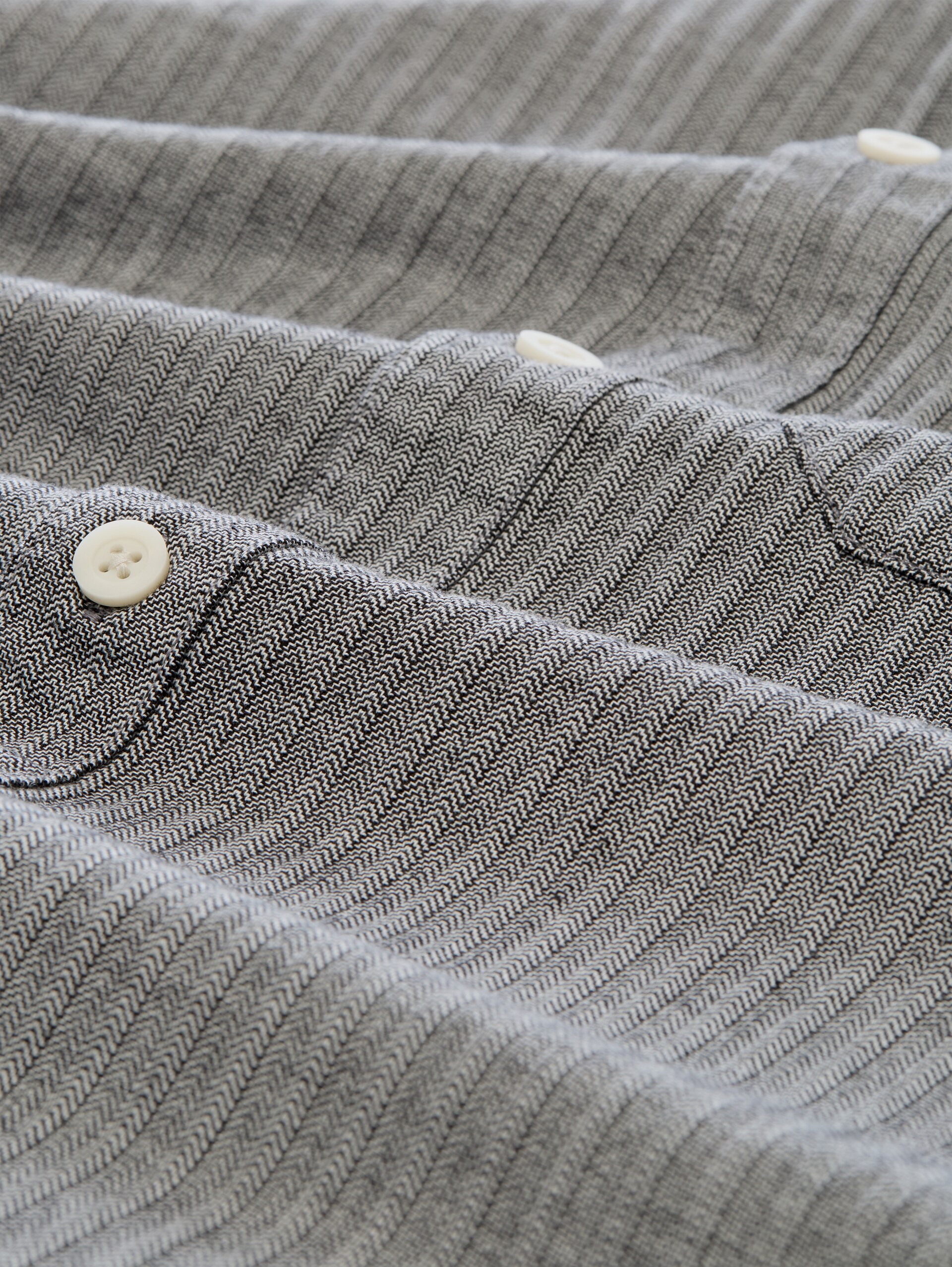 Katoenen overhemd met losse pasvorm - black stripe structure - Materiaalweergave