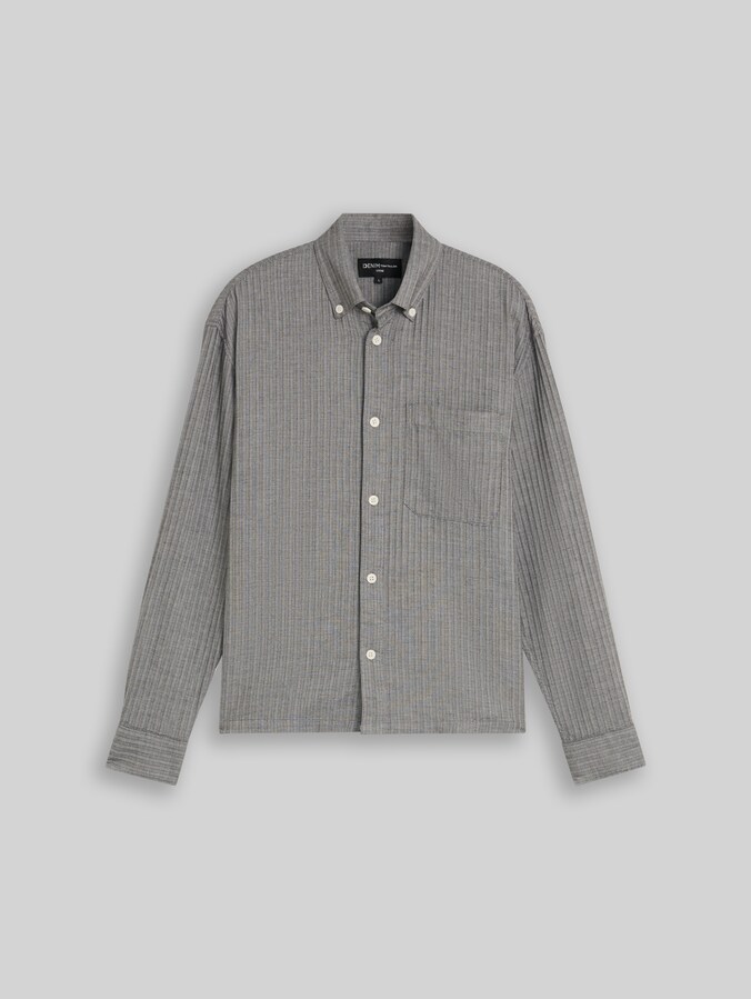 Katoenen overhemd met losse pasvorm door Denim Male, black stripe structure