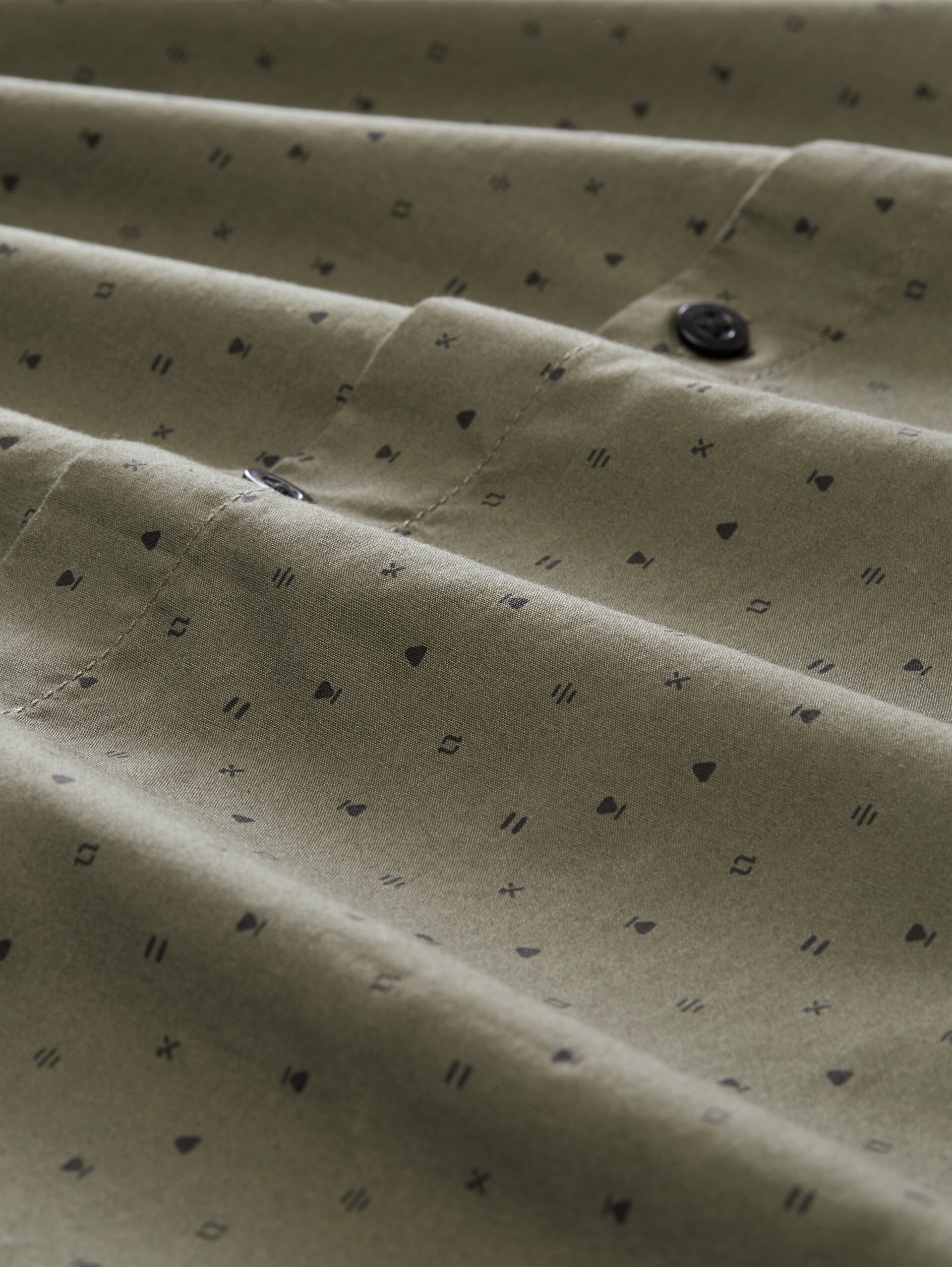 Overhemd met patroon in regular fit - green black music design - Materiaalweergave