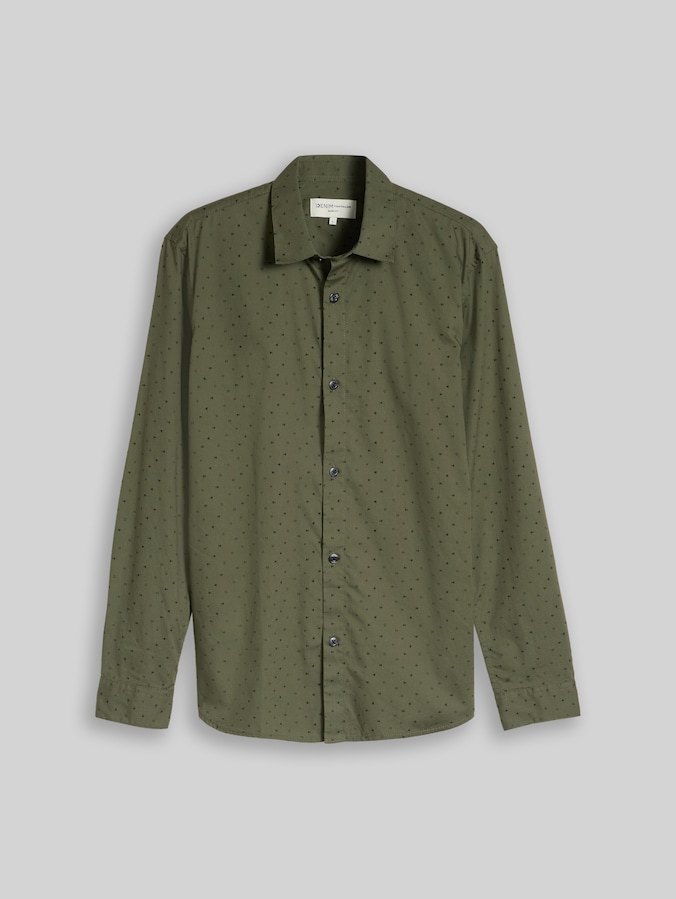 Regular-fit patterned shirt by Denim Male, green black music design