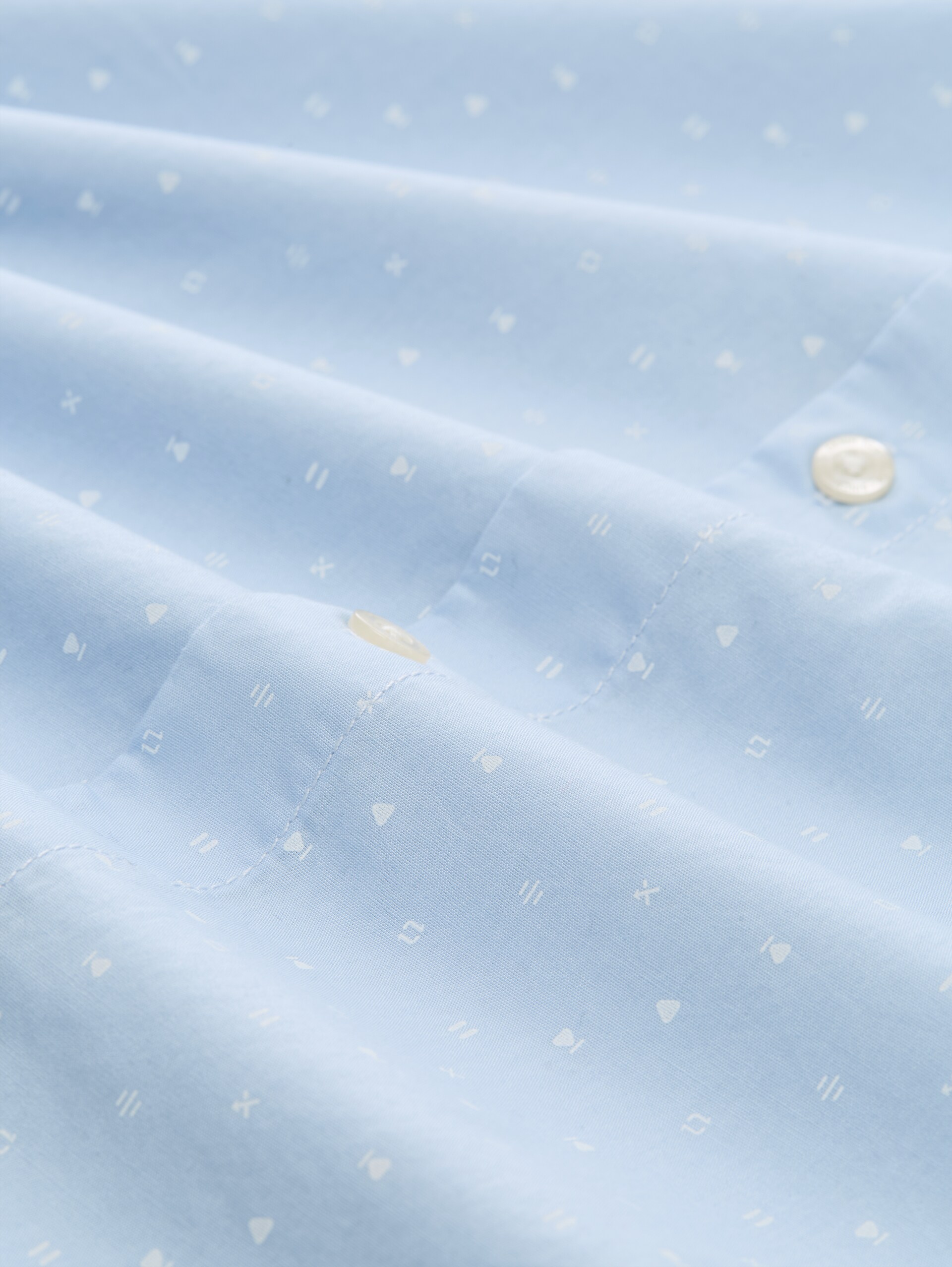 Overhemd met patroon in regular fit - light blue white music design - Materiaalweergave