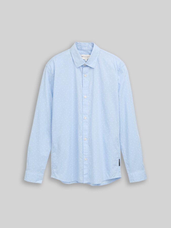 Regular-fit patterned shirt by Denim Male, light blue white music design