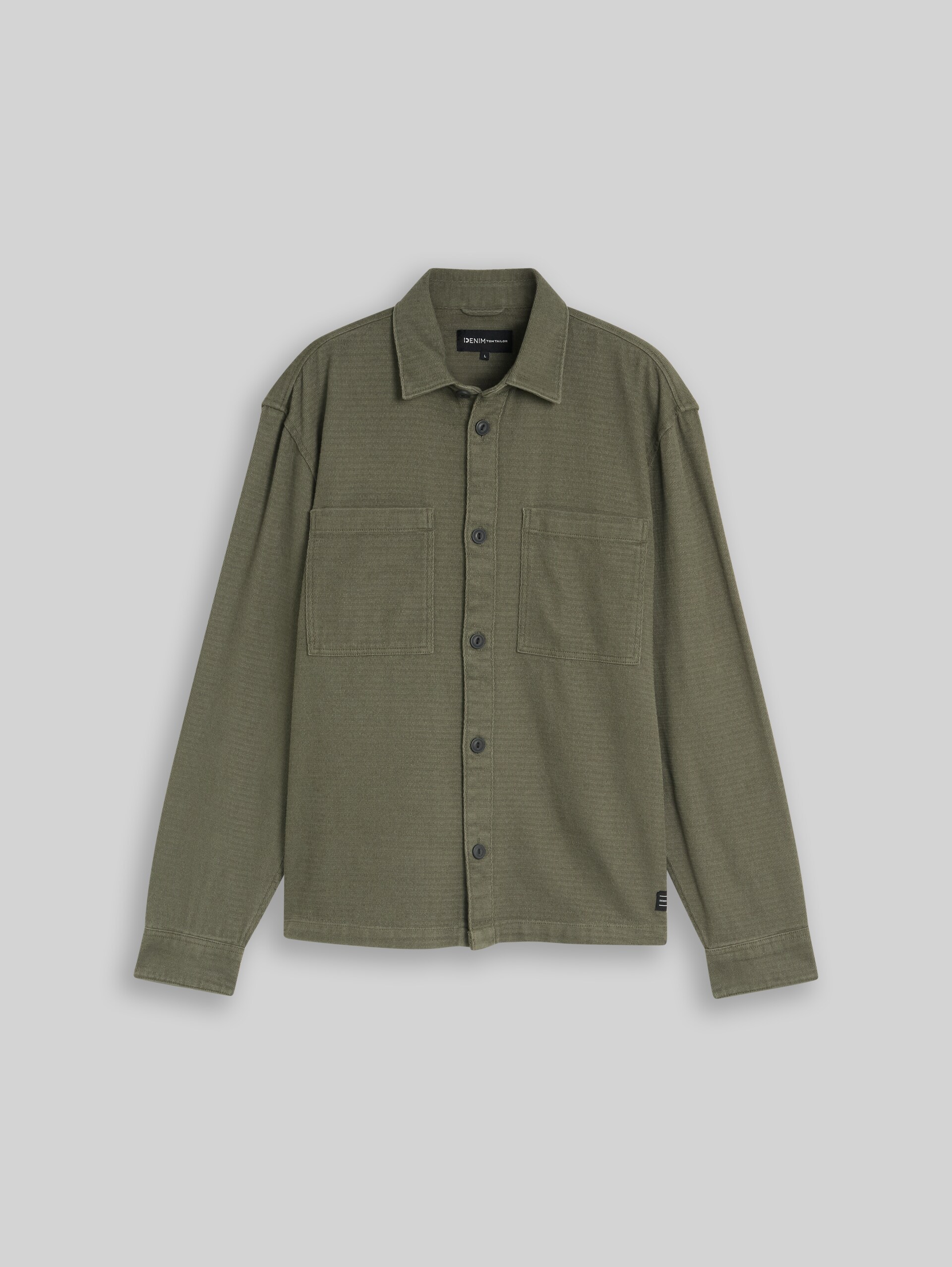 Overshirt van katoen - urban olive green - Product vooraanzicht