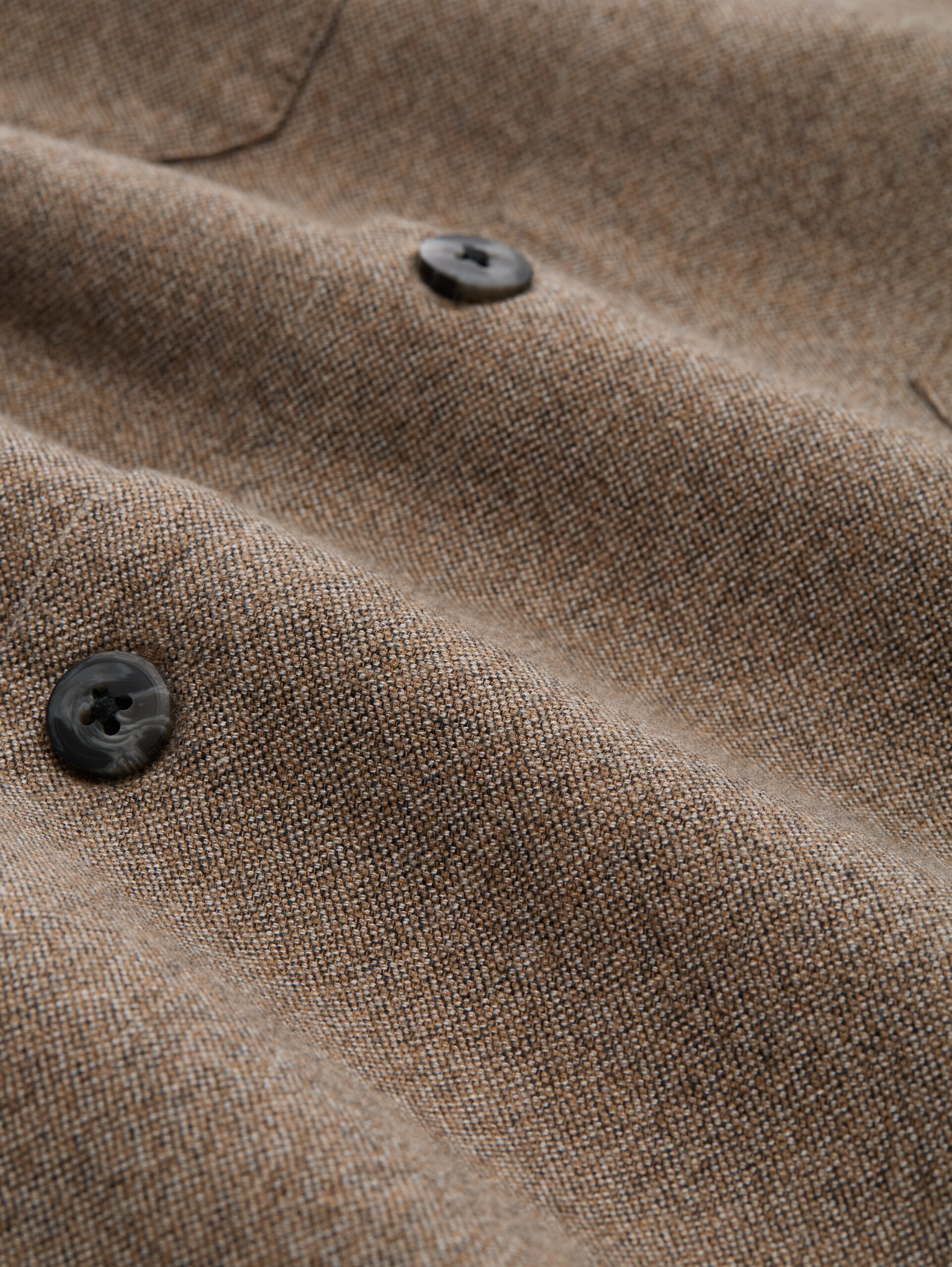 Loose Fit Oxford Hemd - brown grindle structure - Material-Ansicht