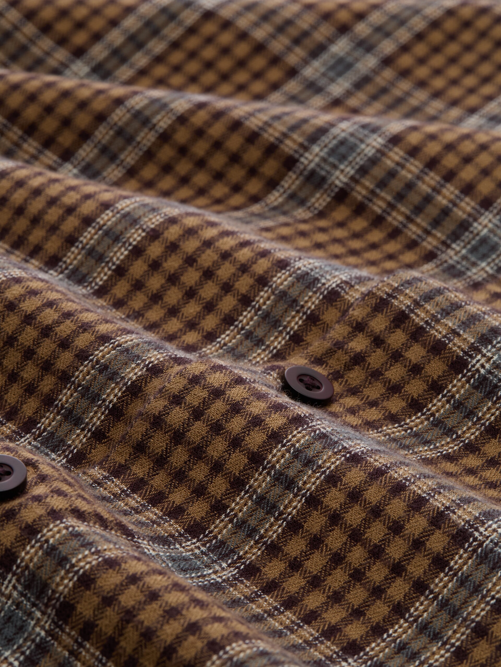 Loose Fit Hemd mit Karomuster - brown check - Material-Ansicht