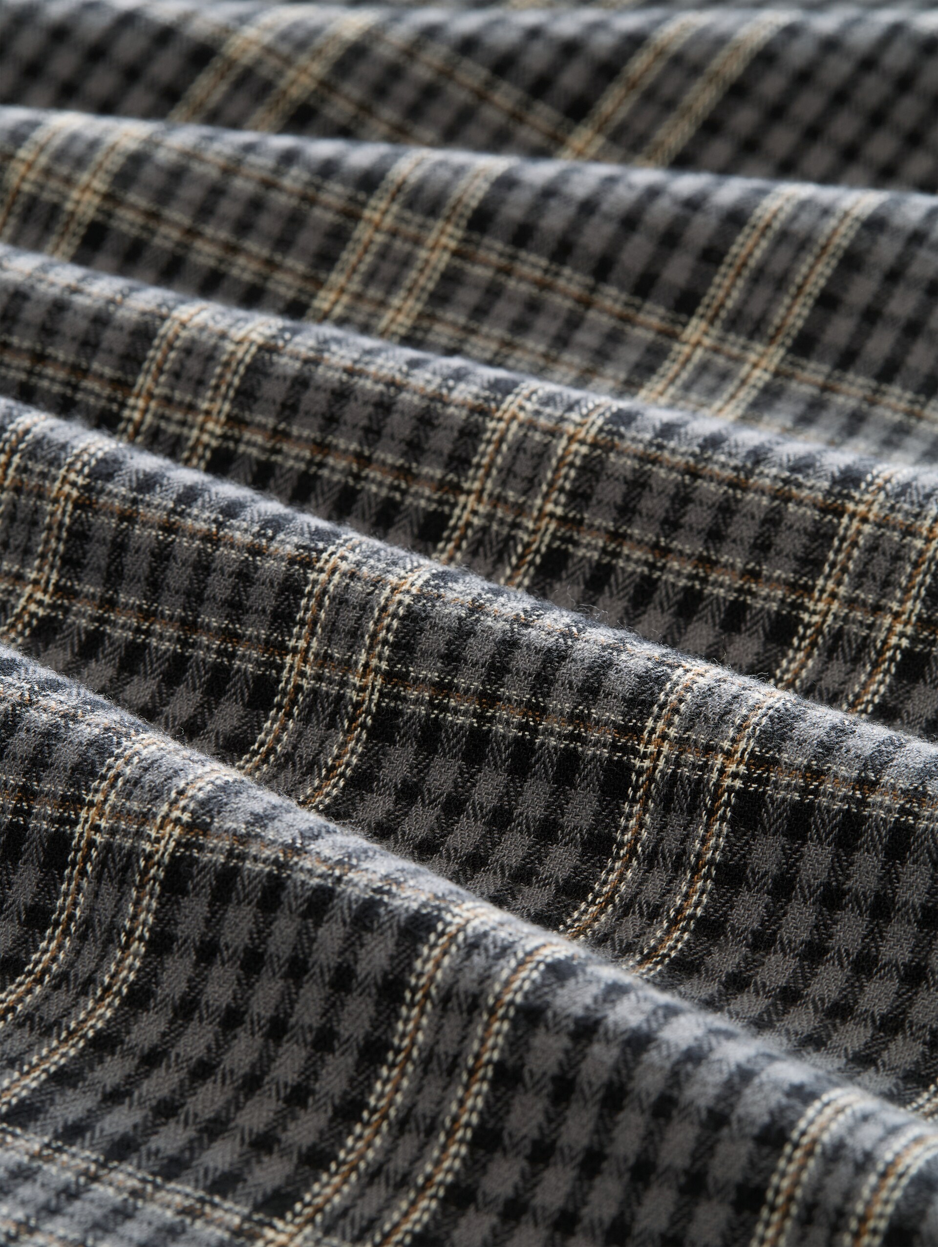 Loose Fit Hemd mit Karomuster - grey check - Material-Ansicht