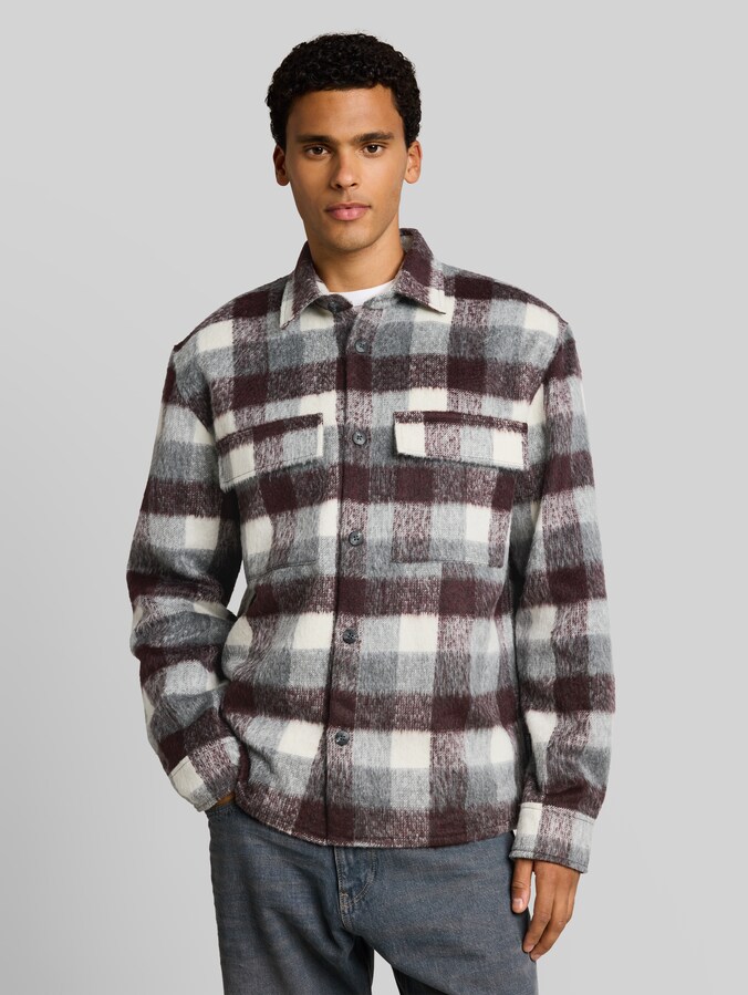 Overshirt met ruitpatroon door Denim Male, brown grey check