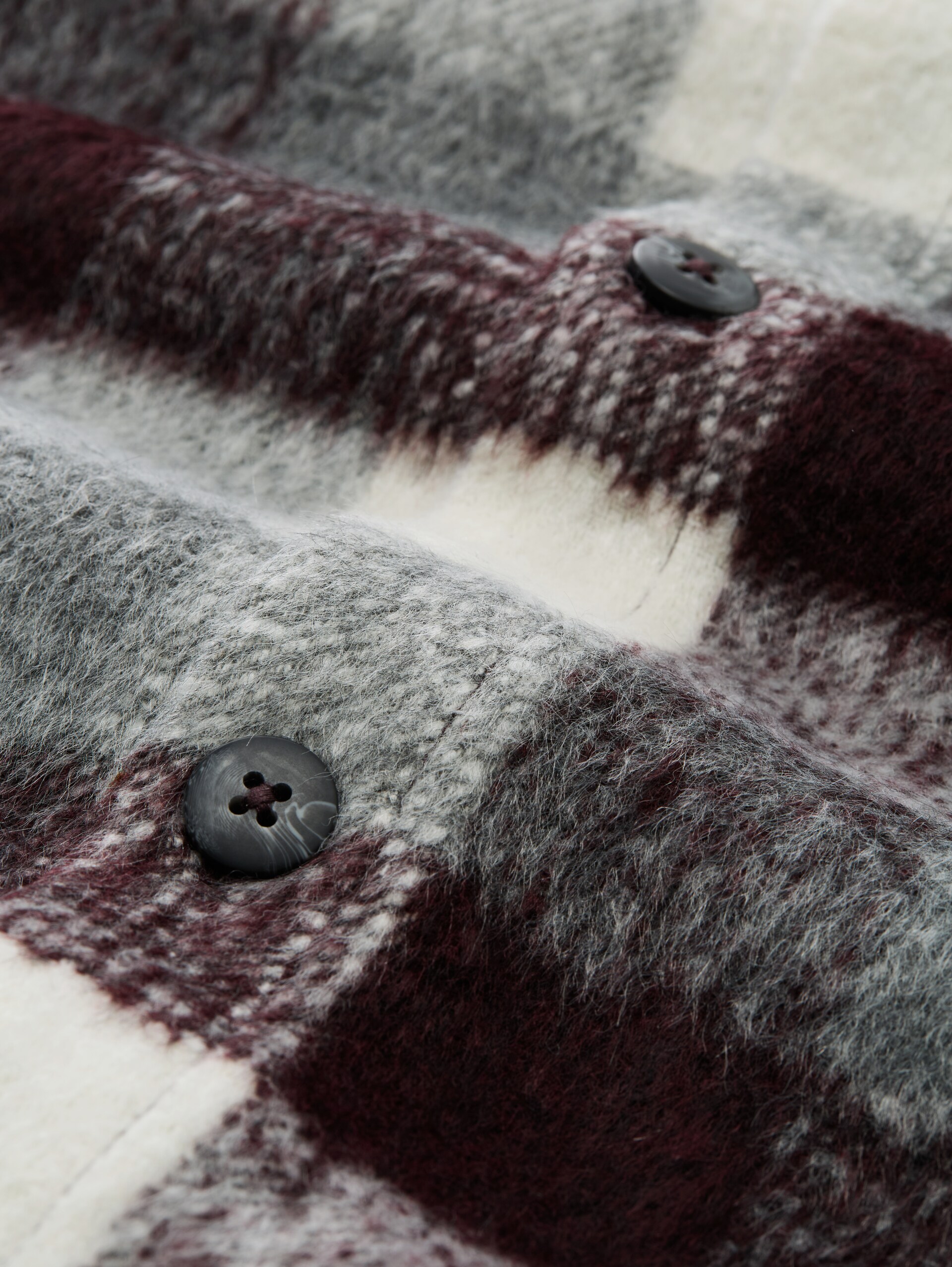 Overshirt mit Karomuster - brown grey check - Material-Ansicht