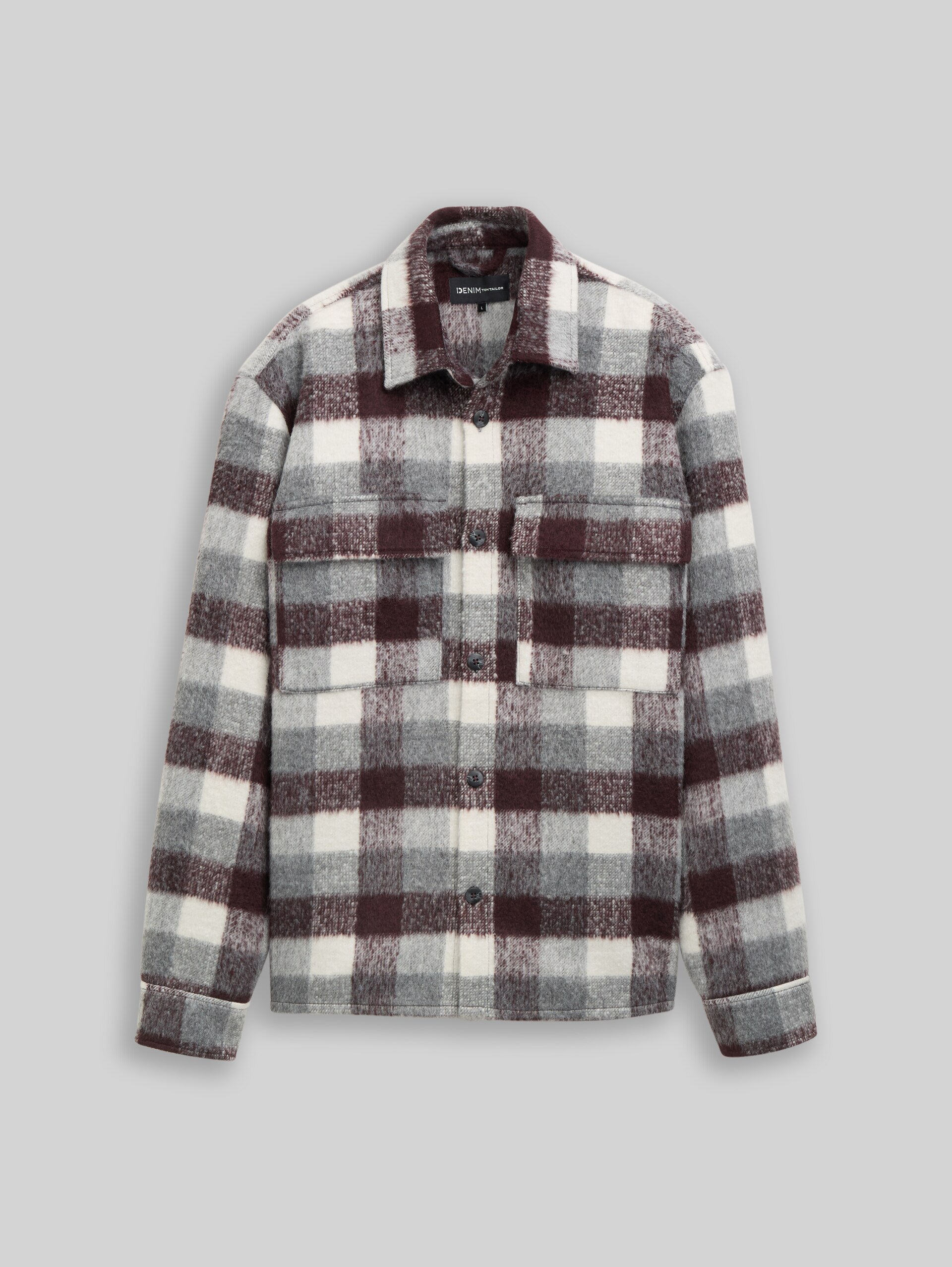 Overshirt mit Karomuster - brown grey check - Vorder-Produkt-Ansicht