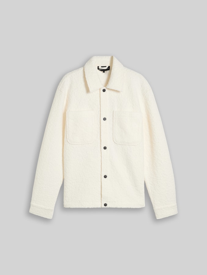 Surchemise aspect laine par Denim Male, Gardenia White
