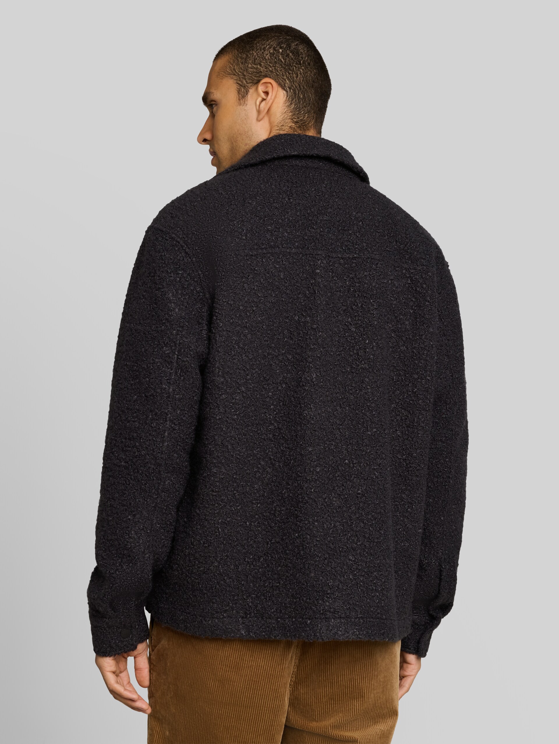 Surchemise aspect laine - coal grey - Découpe Vue arrière du modèle