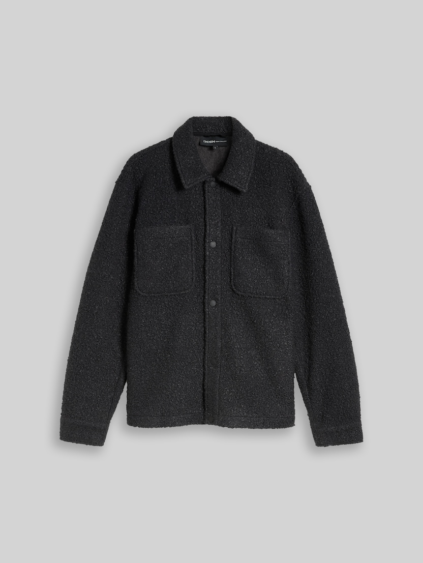 Overshirt in Woll-Optik von Denim Male, coal grey