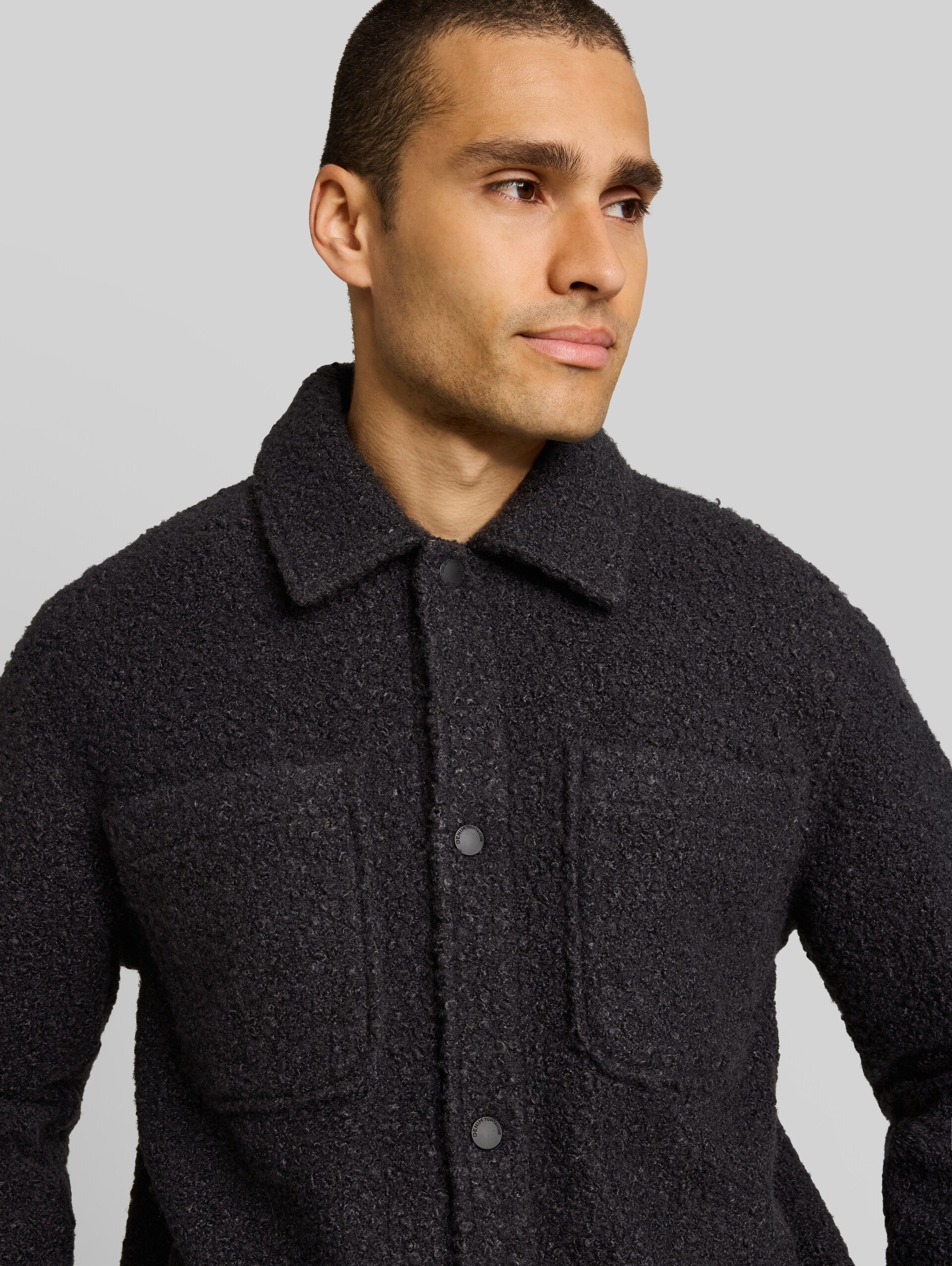 Surchemise aspect laine - coal grey - Vue détaillée du modèle
