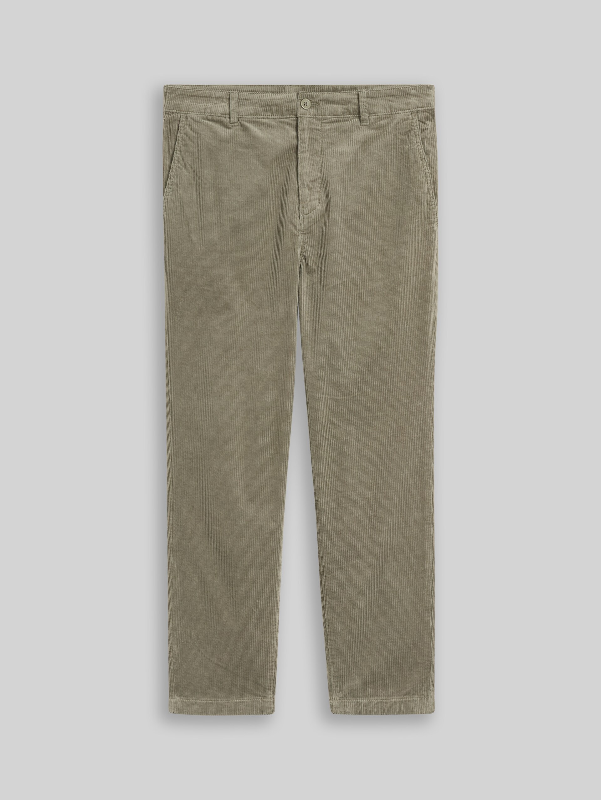 Pantalon en velours côtelé coupe décontractée - dark sage green - Vue de face du produit