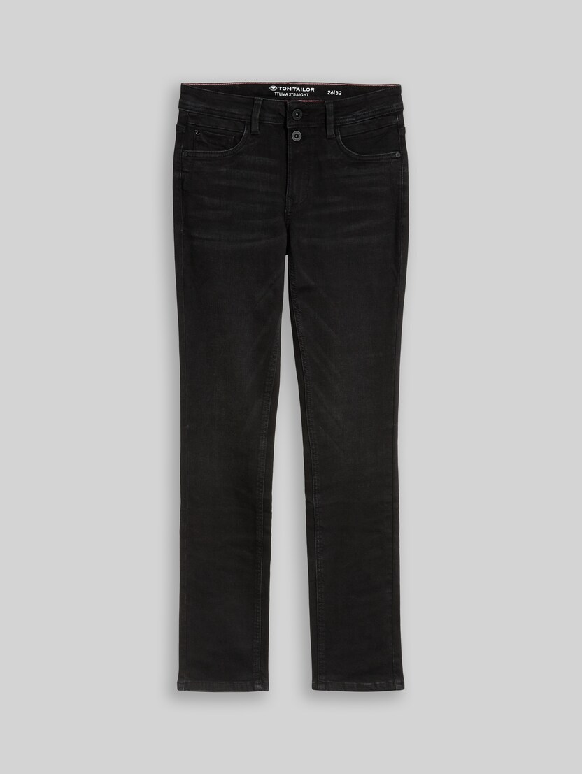 TTLIVA STRAIGHT-jeans met stretch door Women, black black denim