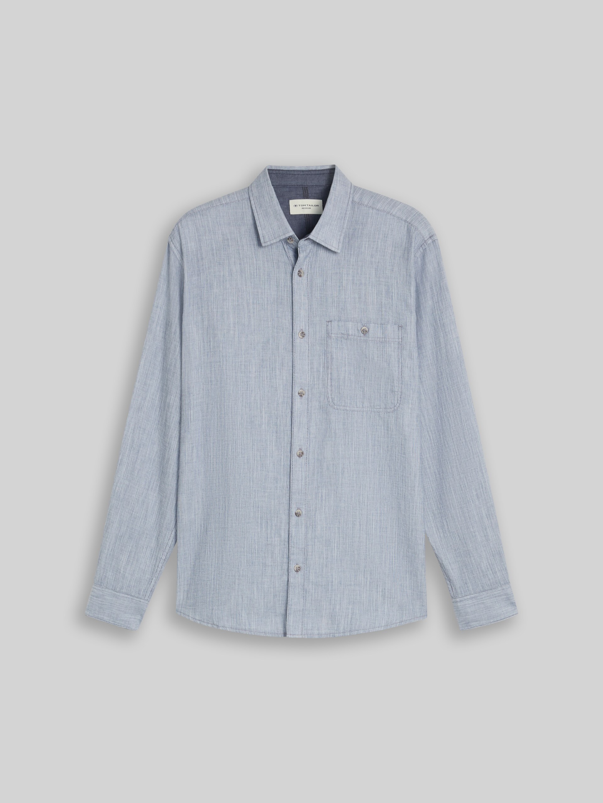 Chemise Regular Fit avec poche poitrine - white dark blue structure - Vue de face du produit